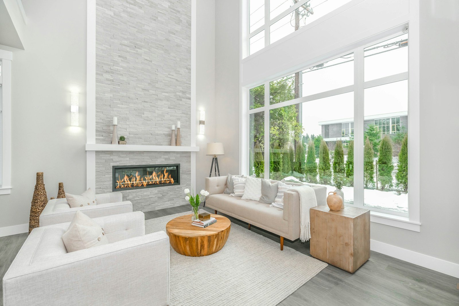 A Klassen Window install, interior view of double-hung windows.